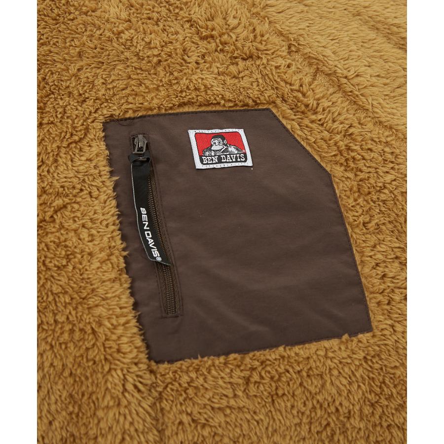 BEN DAVIS ベンデイビス ボアジャケット メンズ ボアフリース ジャケット ボアアウター クルーネック 長袖 胸ポケット ブランド アウトドア ストリート系 | BEN DAVIS | 09