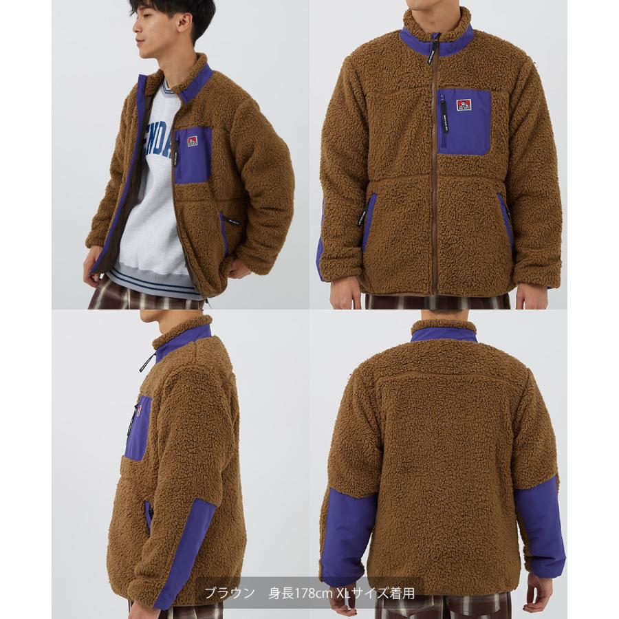 BEN DAVIS ベンデイビス ボアジャケット メンズ ボアフリース ジャケット ボアアウター 胸ポケット フリースジャケット 黒 白 緑 茶 ブランド | BEN DAVIS | 16