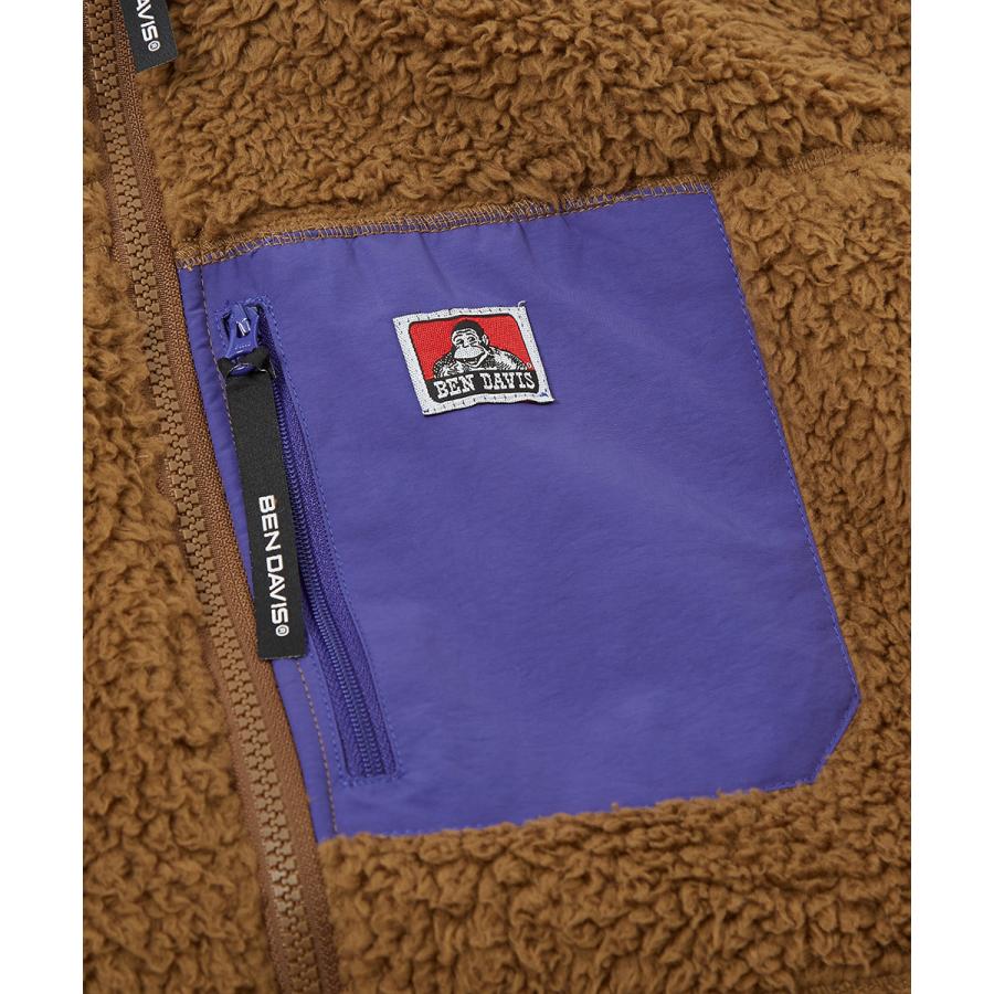 BEN DAVIS ベンデイビス ボアジャケット メンズ ボアフリース ジャケット ボアアウター 胸ポケット フリースジャケット 黒 白 緑 茶 ブランド | BEN DAVIS | 17