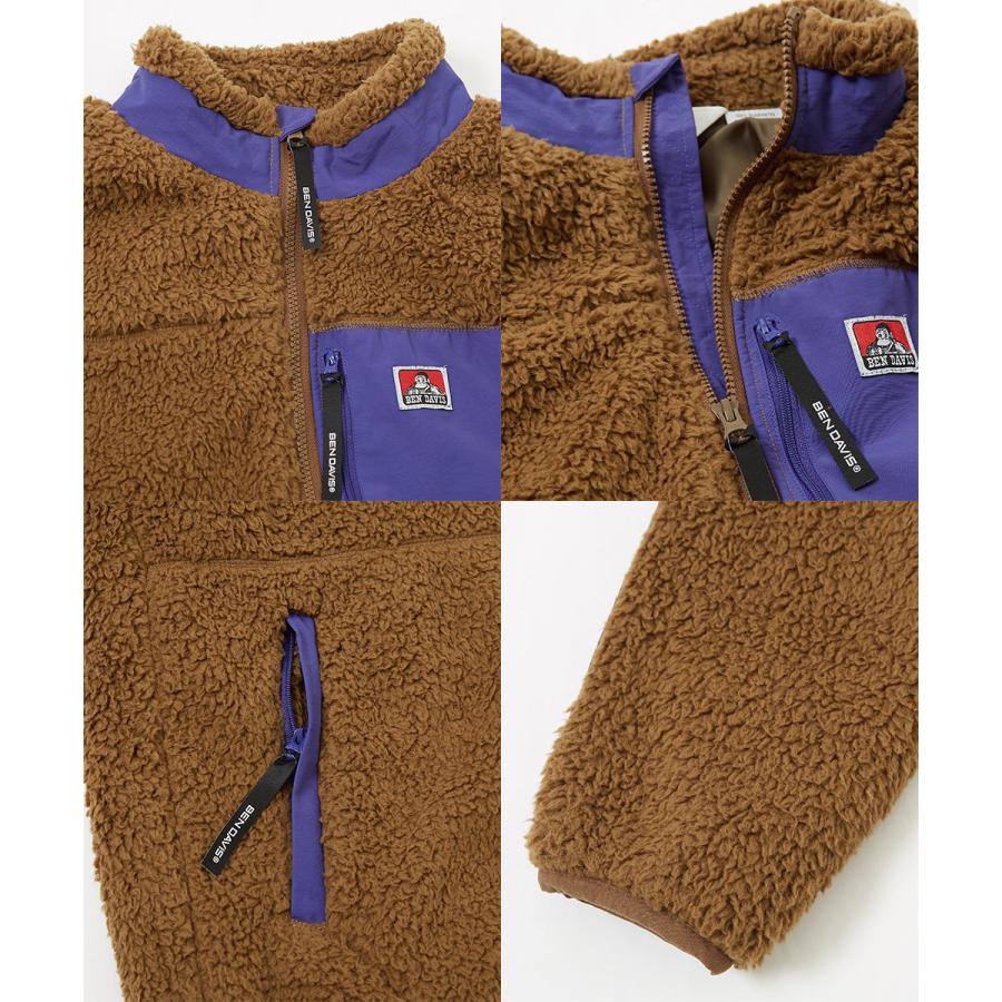 BEN DAVIS ベンデイビス ボアジャケット メンズ ボアフリース ジャケット ボアアウター 胸ポケット フリースジャケット 黒 白 緑 茶 ブランド | BEN DAVIS | 18