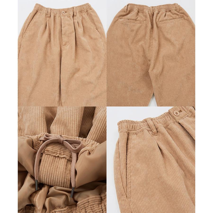 ワイドパンツ メンズ コーデュロイパンツ ウエストゴム 大きいサイズ ビッグシルエット 無地 白 黒 イージーパンツ improves | improves | 17