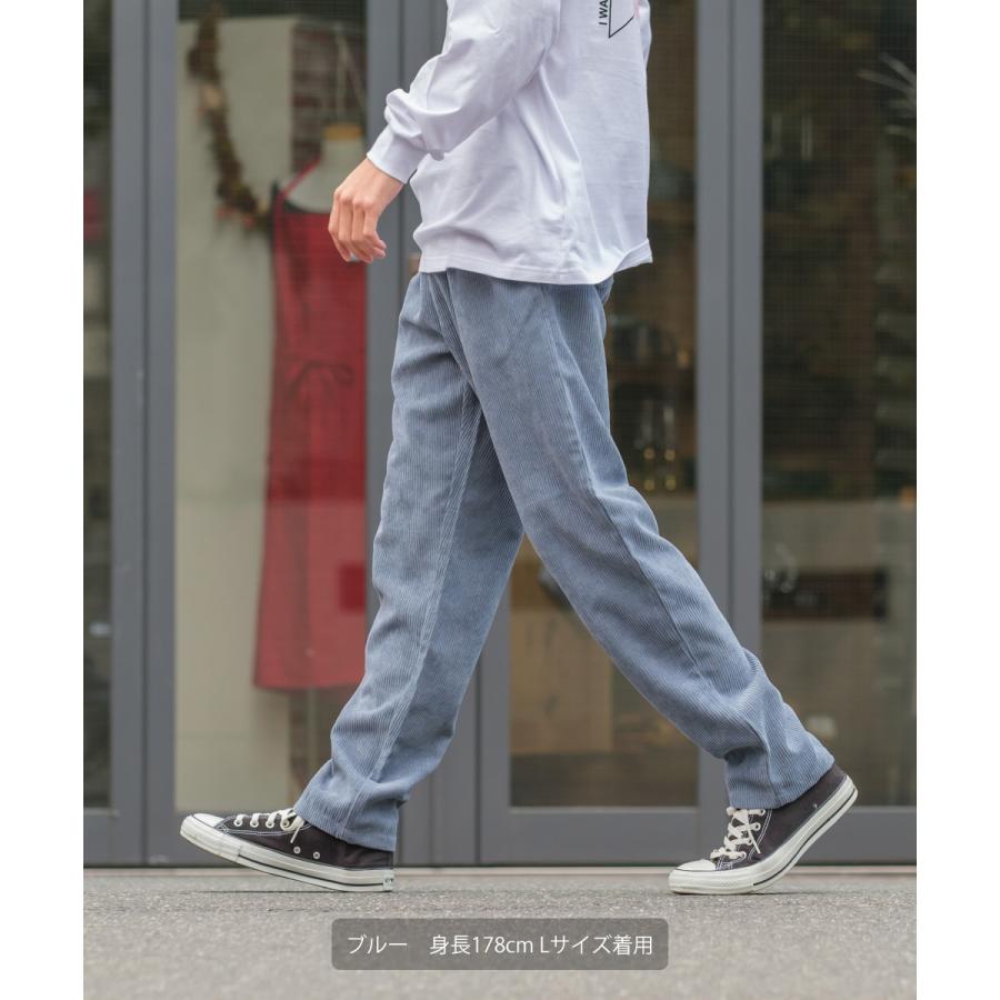 ワイドパンツ メンズ コーデュロイ パンツ ウエストゴム 大きいサイズ 無地 青 緑 イージーパンツ ブランド SIDEWAY STANCE サイドウェイスタンス improves | improves | 11