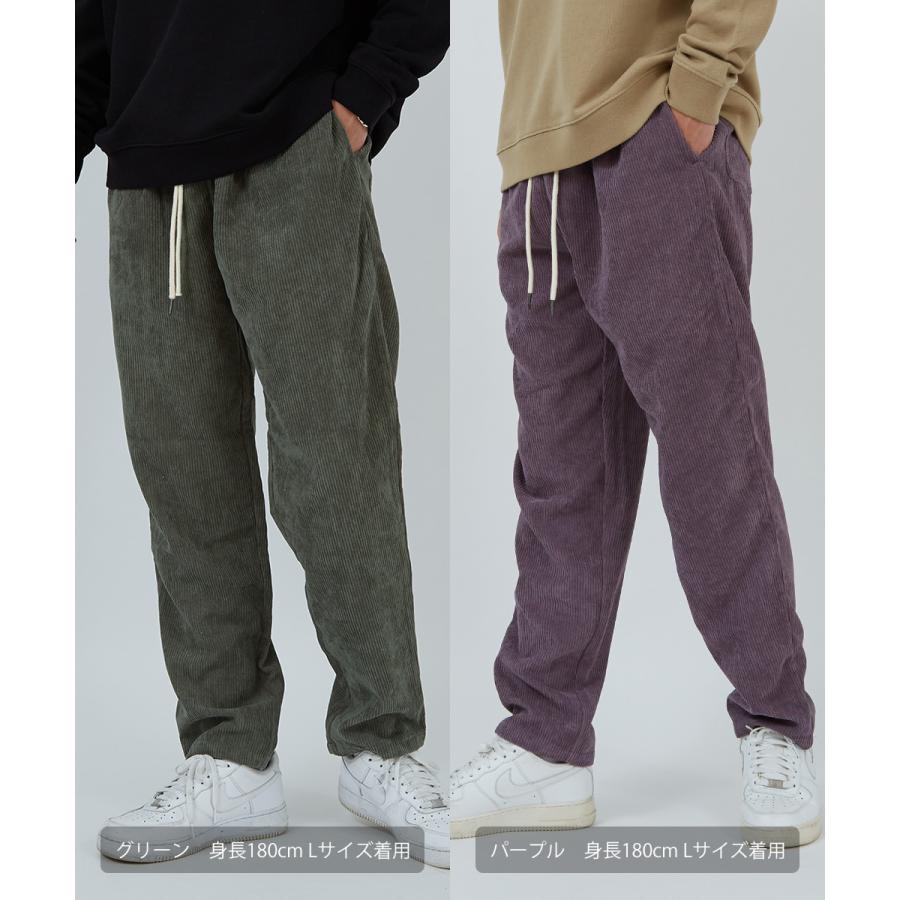 ワイドパンツ メンズ コーデュロイ パンツ ウエストゴム 大きいサイズ 無地 青 緑 イージーパンツ ブランド SIDEWAY STANCE サイドウェイスタンス improves | improves | 13