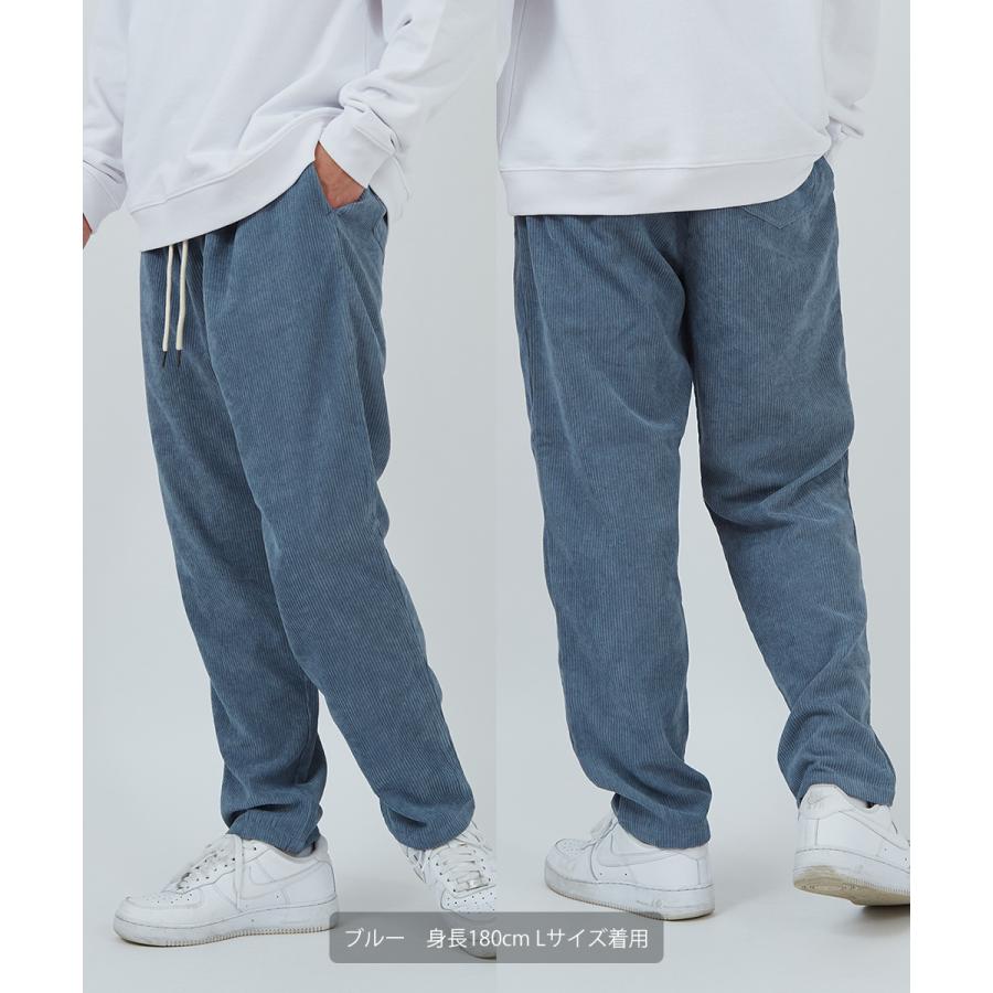 ワイドパンツ メンズ コーデュロイ パンツ ウエストゴム 大きいサイズ 無地 青 緑 イージーパンツ ブランド SIDEWAY STANCE サイドウェイスタンス improves | improves | 15