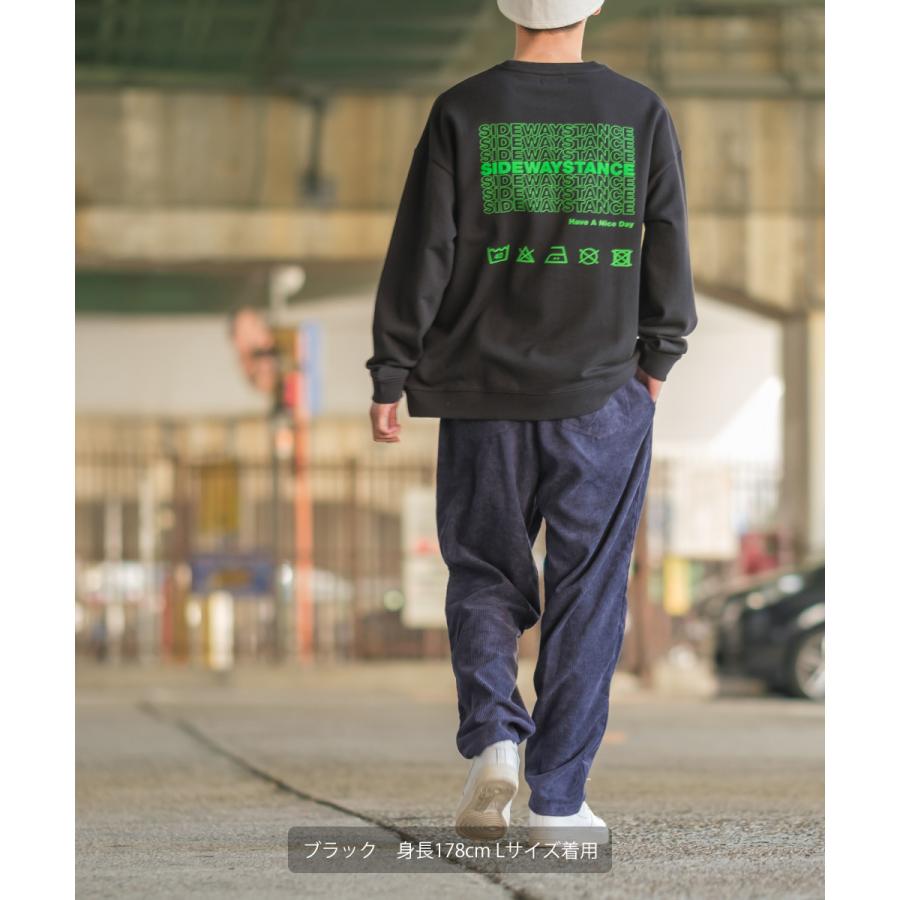 トレーナー メンズ 裏毛 スウェットトレーナー 長袖 クルーネック ロゴプリント ビッグシルエット 大きいサイズ 白 黒 improves | improves | 10