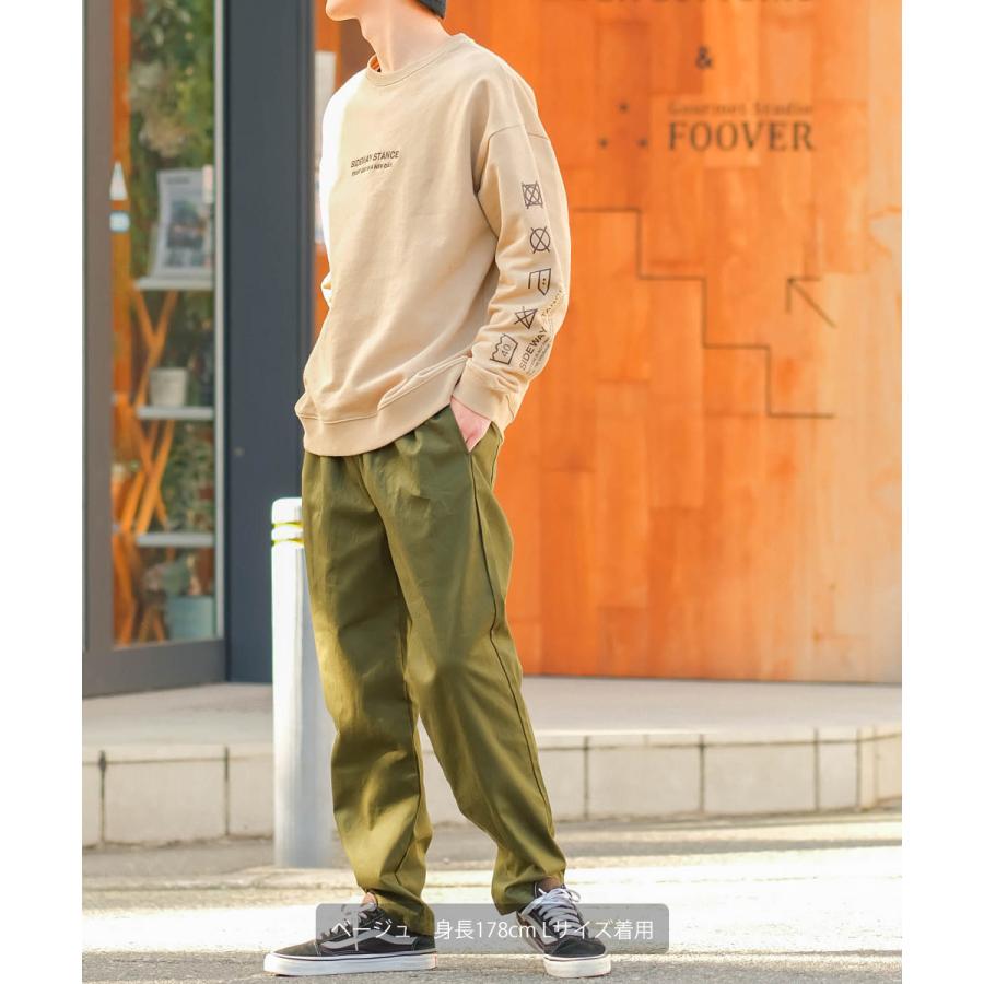 新品TOP KHAKI ARMYプリント グレー スウェット improves トレーナー メンズ 裏毛 長袖 刺繍 袖ロゴ プリント