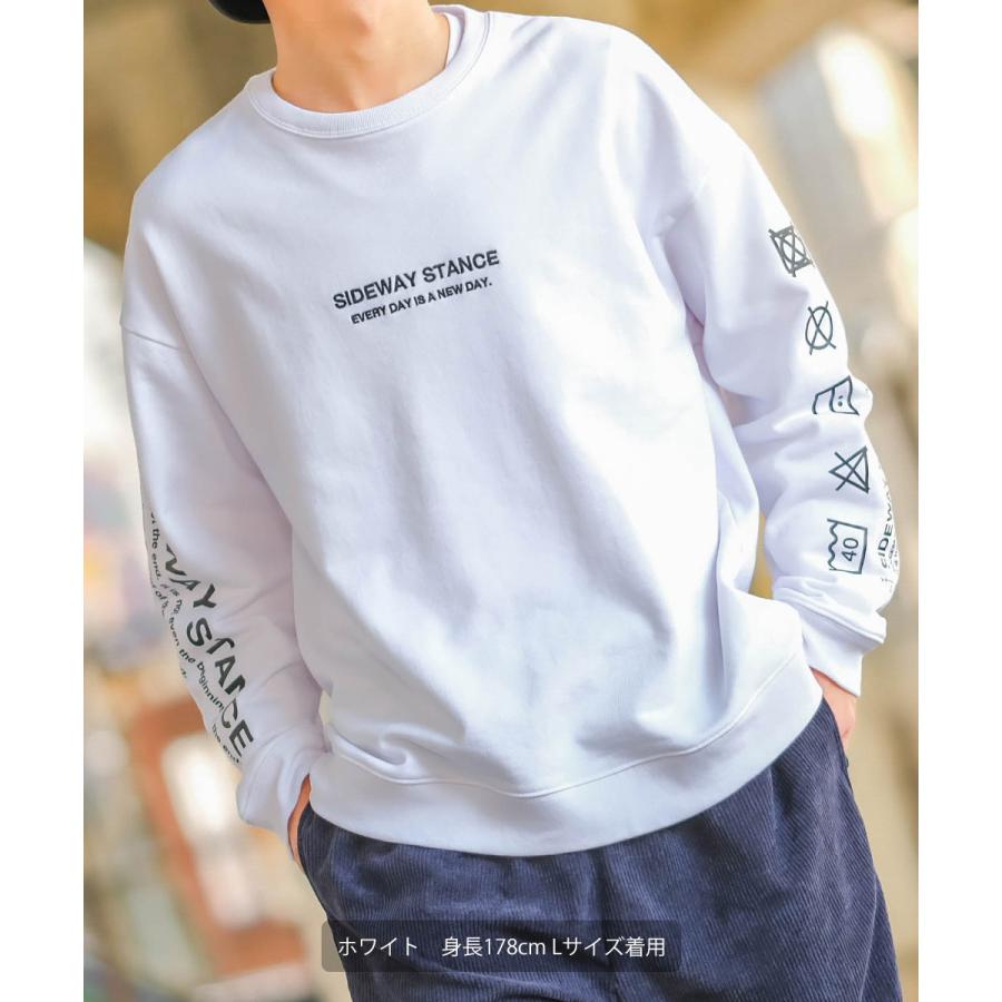 improves トレーナー メンズ 裏毛 長袖 刺繍 袖ロゴ プリント