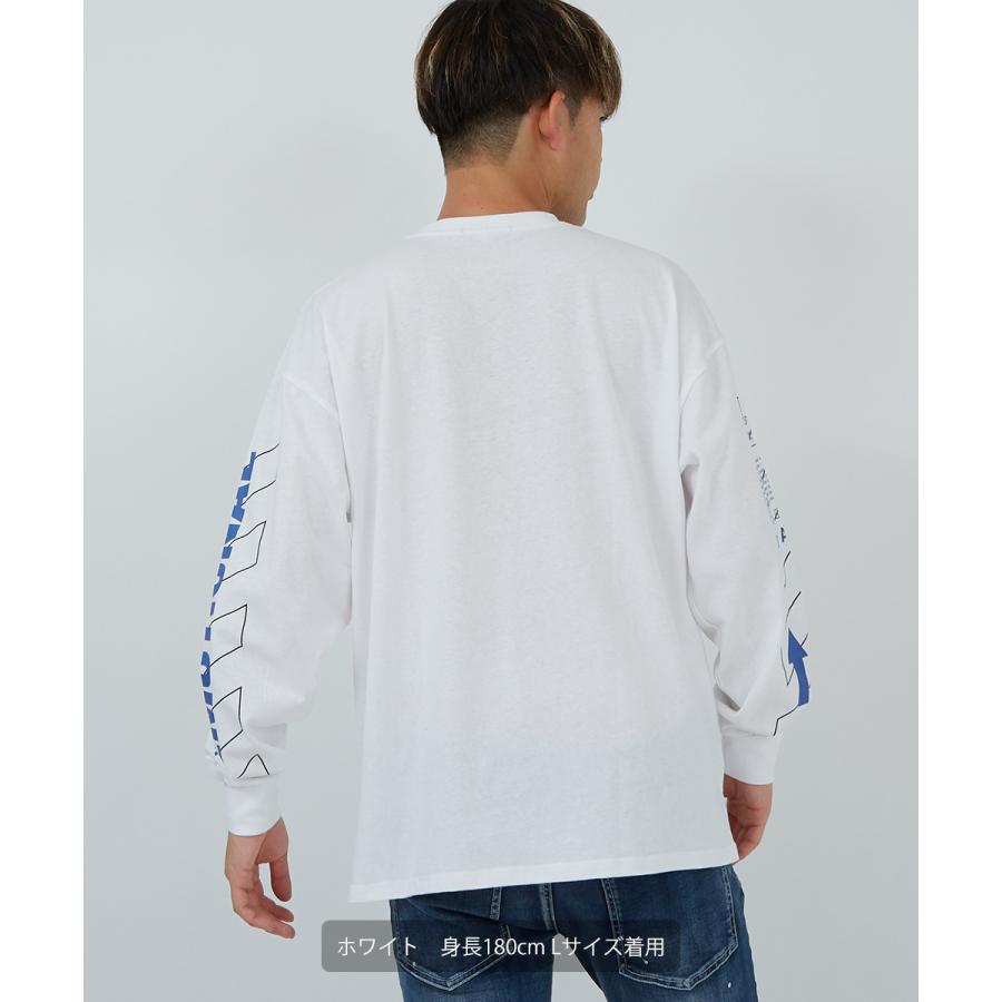 メンズ ロンT 肩落ち グラフィック 大きめ クルーネック N00240 improves ビッグTシャツ メンズ 長袖 クルーネック 厚手