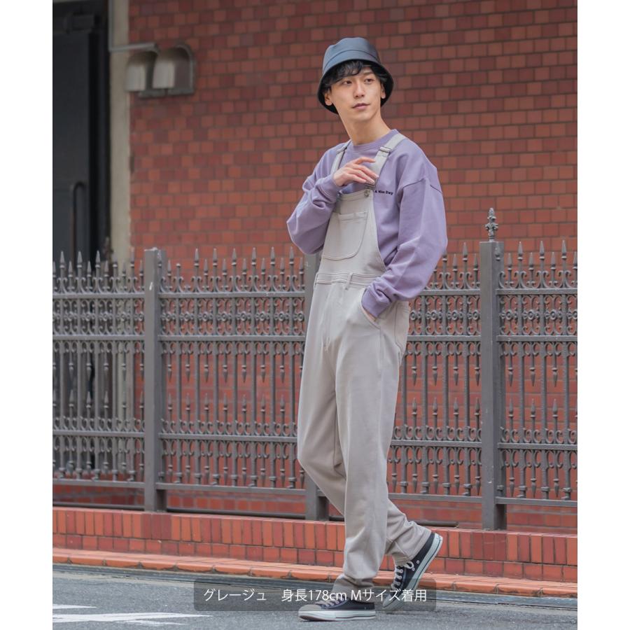 オーバーオール メンズ 裏毛 カットソー素材 サロペット オールインワン リンクコーデ おソロコーデ 黒 青 白 ジーンズ ジーパン デニムパンツ improves | improves | 04