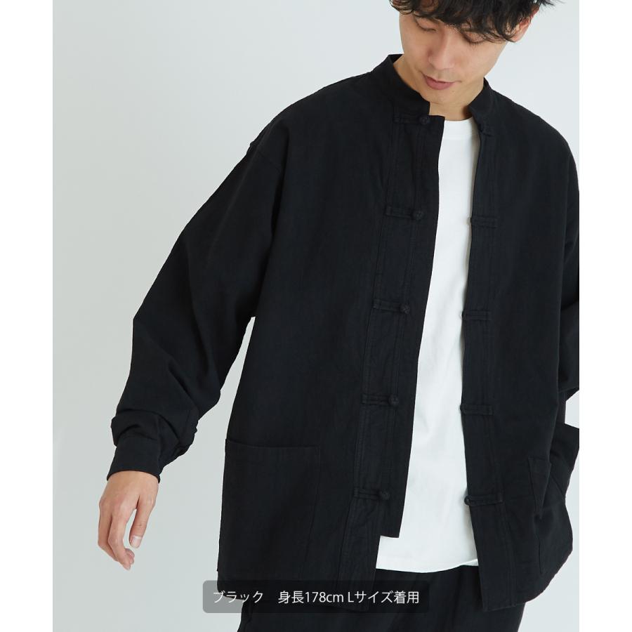 シャツ メンズ カンフーシャツ バンドカラーシャツ セットアップ可能 長袖 大きいサイズ オーバーサイズ 無地シャツ 白 黒 緑 Improves Improves インプローブス 通販 Yahoo ショッピング