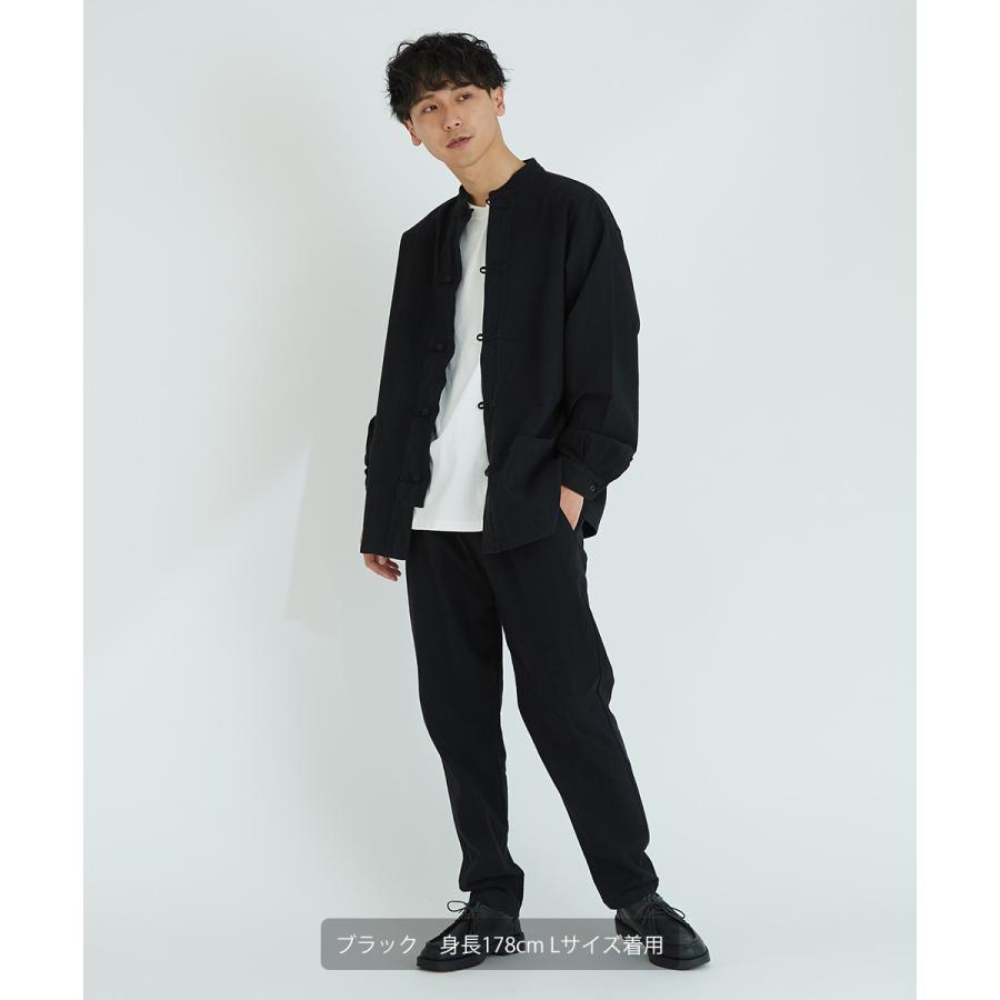 ワイドパンツ メンズ セットアップ可能 テーパードシルエット ウエストゴム 大きいサイズ 無地 くすみカラー イージーパンツ improves | improves | 01