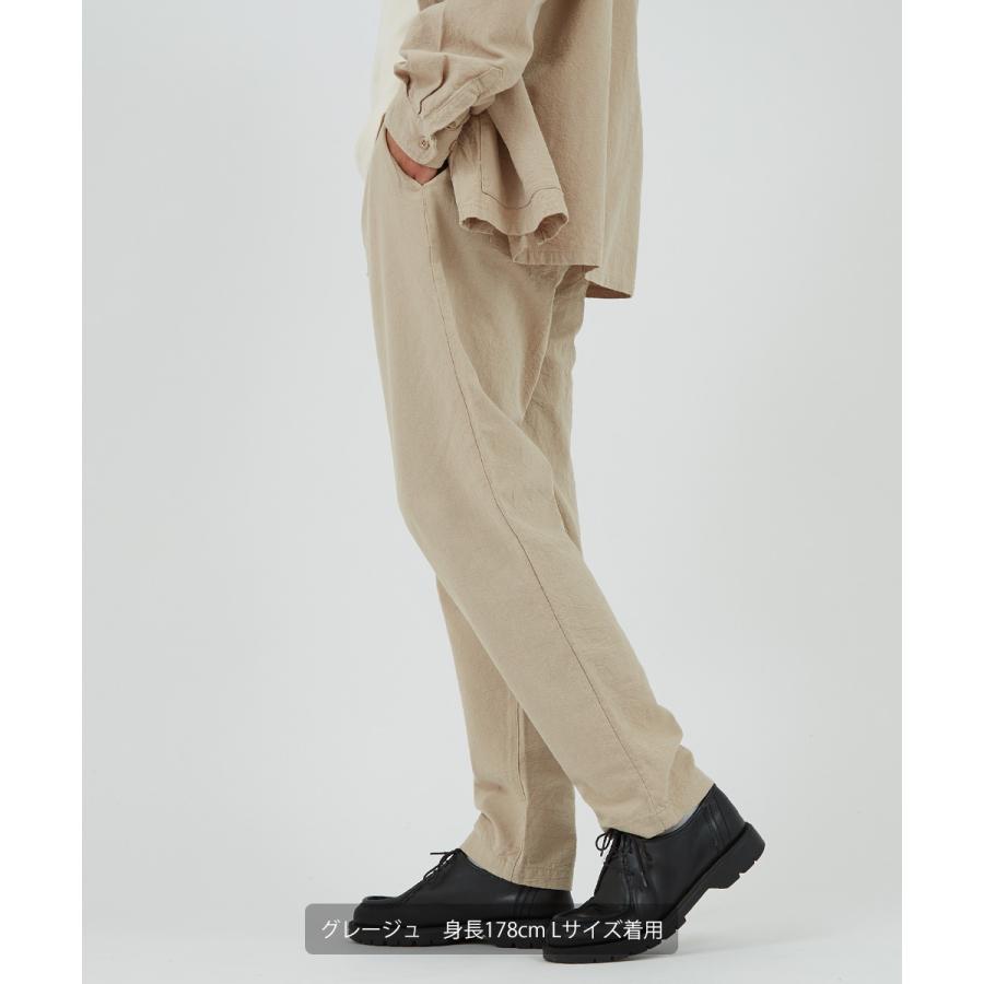 ワイドパンツ メンズ セットアップ可能 テーパードシルエット ウエストゴム 大きいサイズ 無地 くすみカラー イージーパンツ improves | improves | 10
