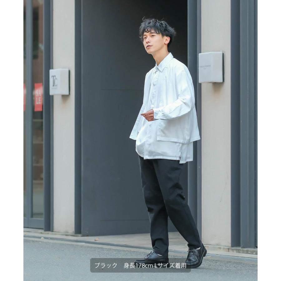 ワイドパンツ メンズ セットアップ可能 テーパードシルエット ウエストゴム 大きいサイズ 無地 くすみカラー イージーパンツ improves | improves | 02