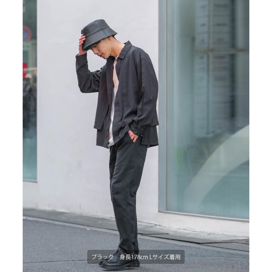 ワイドパンツ メンズ セットアップ可能 テーパードシルエット ウエストゴム 大きいサイズ 無地 くすみカラー イージーパンツ improves | improves | 03