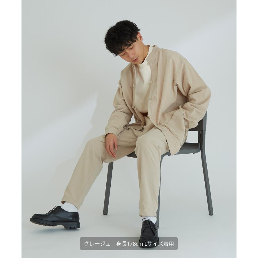 ワイドパンツ メンズ セットアップ可能 テーパードシルエット ウエストゴム 大きいサイズ 無地 くすみカラー イージーパンツ improves | improves | 04