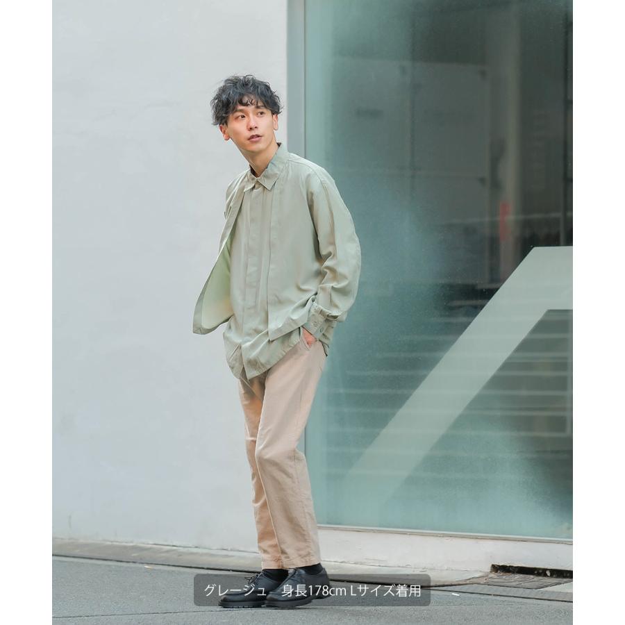 ワイドパンツ メンズ セットアップ可能 テーパードシルエット ウエストゴム 大きいサイズ 無地 くすみカラー イージーパンツ improves | improves | 05