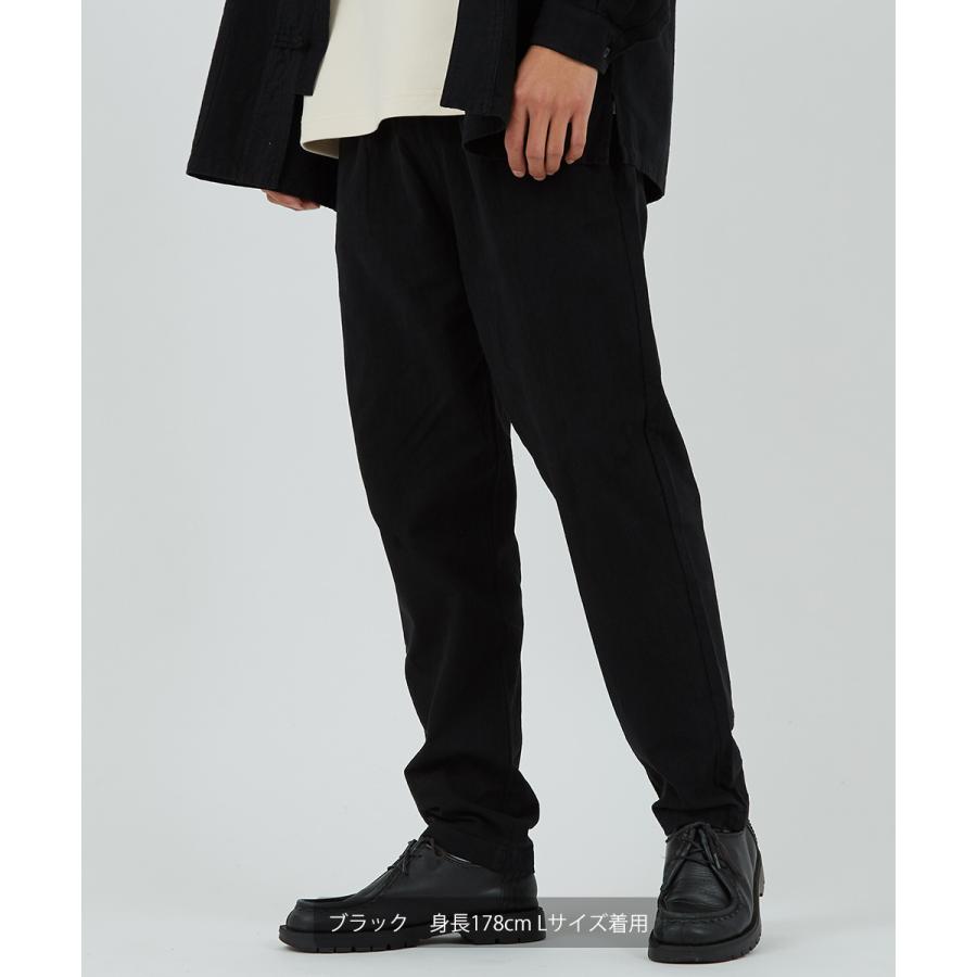 ワイドパンツ メンズ セットアップ可能 テーパードシルエット ウエストゴム 大きいサイズ 無地 くすみカラー イージーパンツ improves | improves | 06