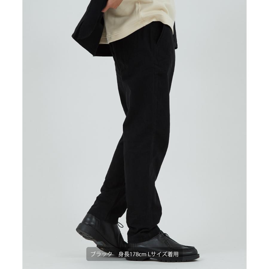ワイドパンツ メンズ セットアップ可能 テーパードシルエット ウエストゴム 大きいサイズ 無地 くすみカラー イージーパンツ improves | improves | 07