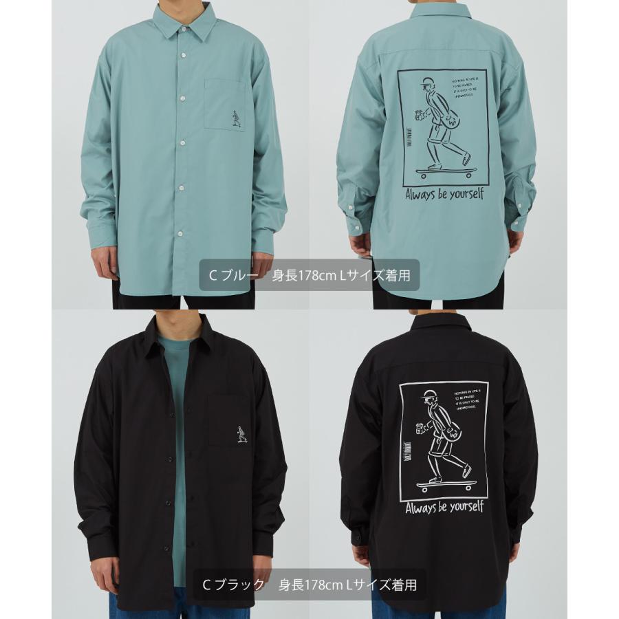 improves シャツ メンズ ビッグシャツ バックプリント 長袖