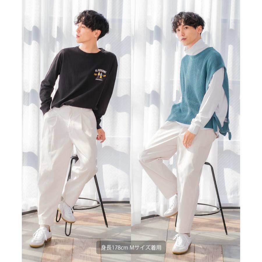 ワイドパンツ メンズ ビッグシルエット オーバーサイズ 大きいサイズ 無地 白 黒 テーパードパンツ スラックス チノパンツ improves | improves | 15