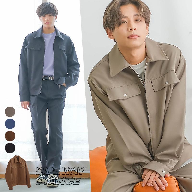 ジャケット メンズ セットアップ対応 SIDEWAY STANCE サイドウェイスタンス スタプレ オーバーサイズ ブルゾン ワークジャケット ミリタリージャケット | improves