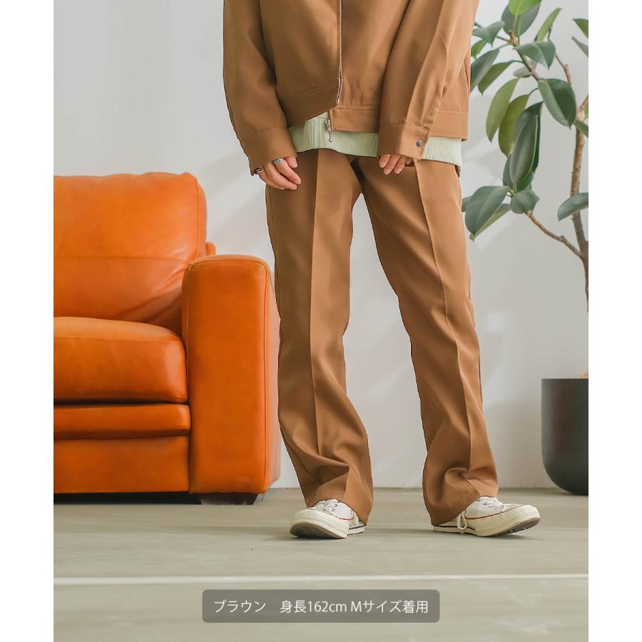 セミフレアパンツ メンズ セットアップ対応 SIDEWAY STANCE サイドウェイスタンス スタプレ センタープレス ワイドパンツ スラックス バギーパンツ ブーツカット | improves | 05