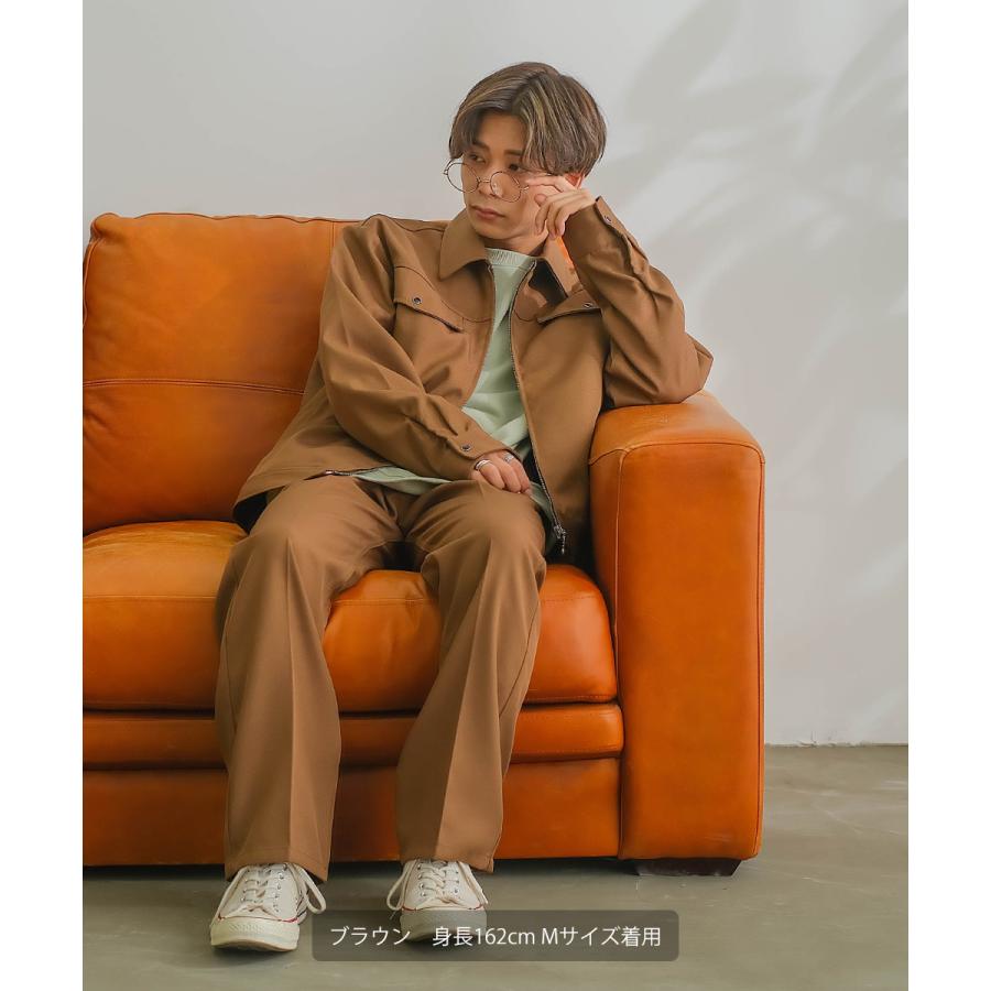 セミフレアパンツ メンズ セットアップ対応 SIDEWAY STANCE サイドウェイスタンス スタプレ センタープレス ワイドパンツ スラックス バギーパンツ ブーツカット | improves | 08