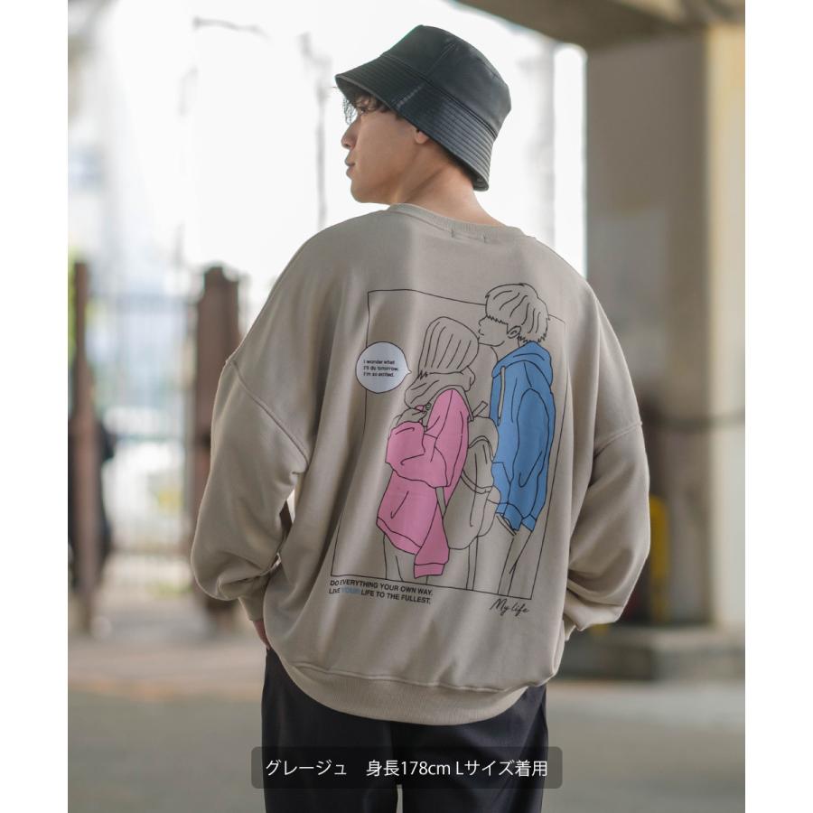 25％OFF】 バックプリントトレーナー オーバーサイズ 男女兼用 韓国