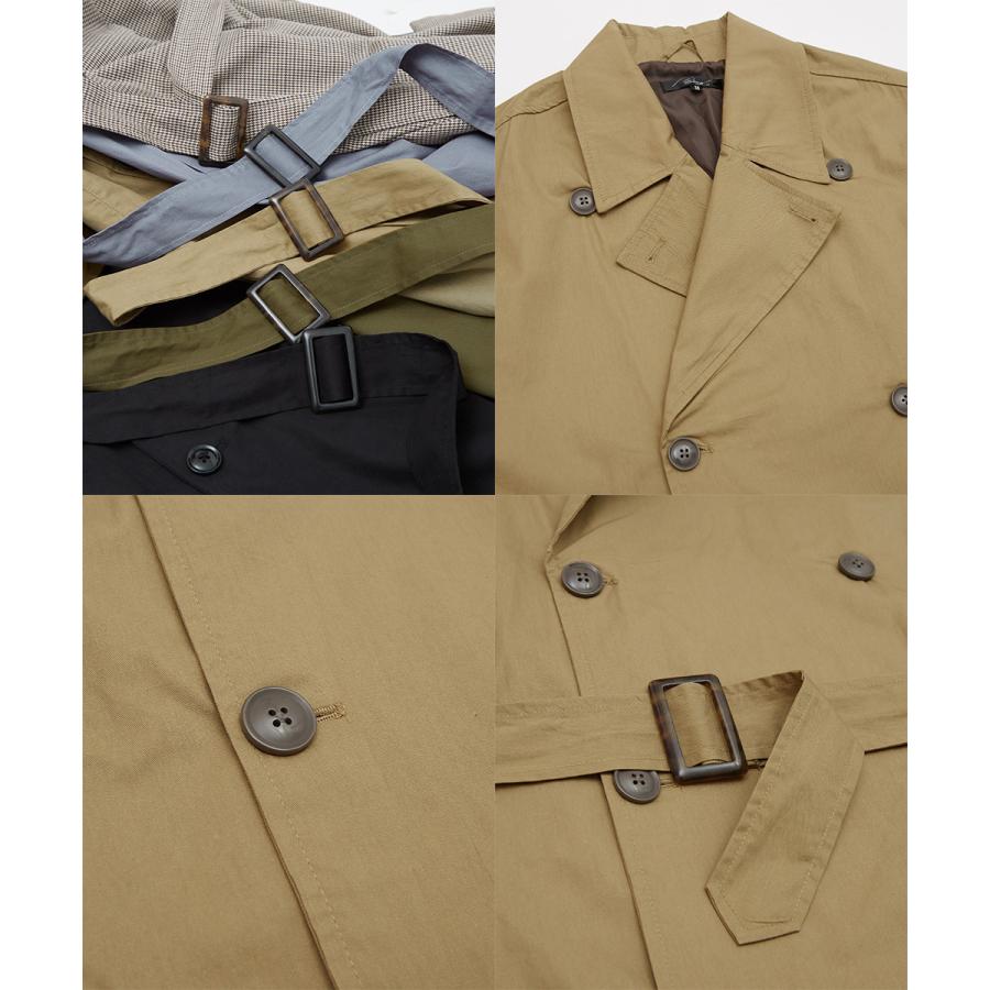 トレンチコート メンズ ミリタリーコート ロングコート スプリングコート ロング丈 アウター チェックコート | improves | 17
