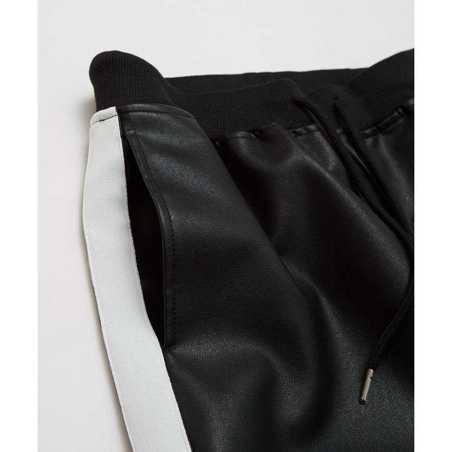 ジョガーパンツ メンズ フェイクレザーパンツ スキニーパンツ テーパードパンツ メンズスリム 細身 テーパードパンツ イージーパンツ | improves | 10