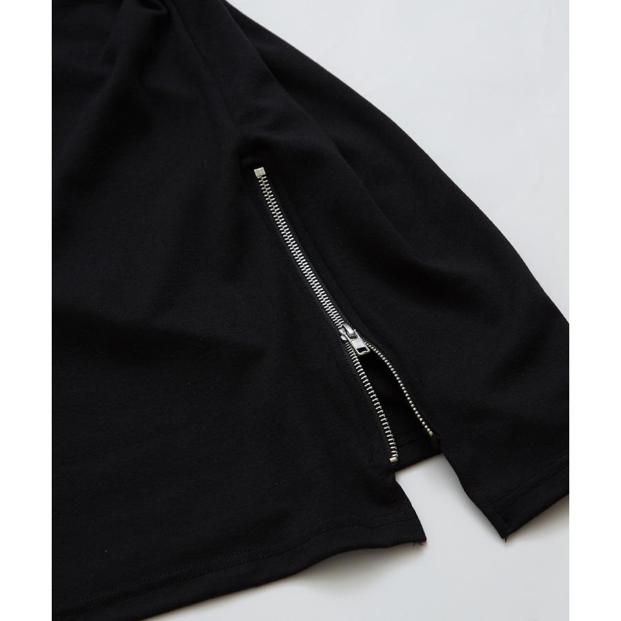 tシャツ Tシャツ ユニセックス 無地 半袖Tシャツ パーカー ロング丈Tシャツ TEE ビッグシルエット トップス オーバーサイズ サイドジップ | improves | 08