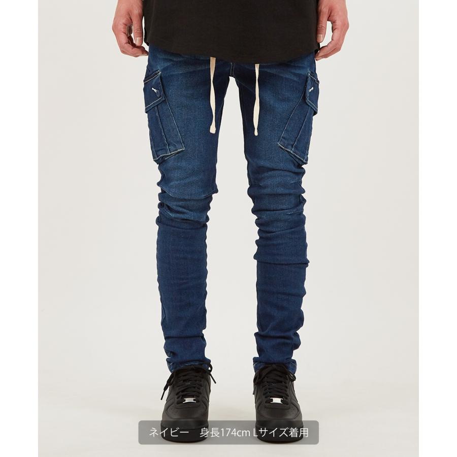 ジーンズ デニム メンズ カーゴパンツ スキニーパンツ ストレッチデニムパンツ ジーパン テーパードパンツ | improves | 03