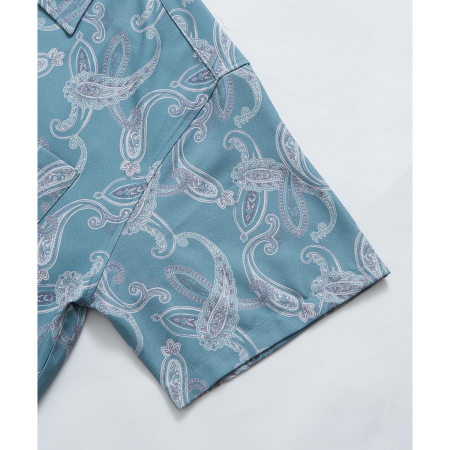 オープンカラーシャツ メンズ 開襟シャツ 半袖シャツ 総柄シャツ オーバーサイズシャツ | improves | 13