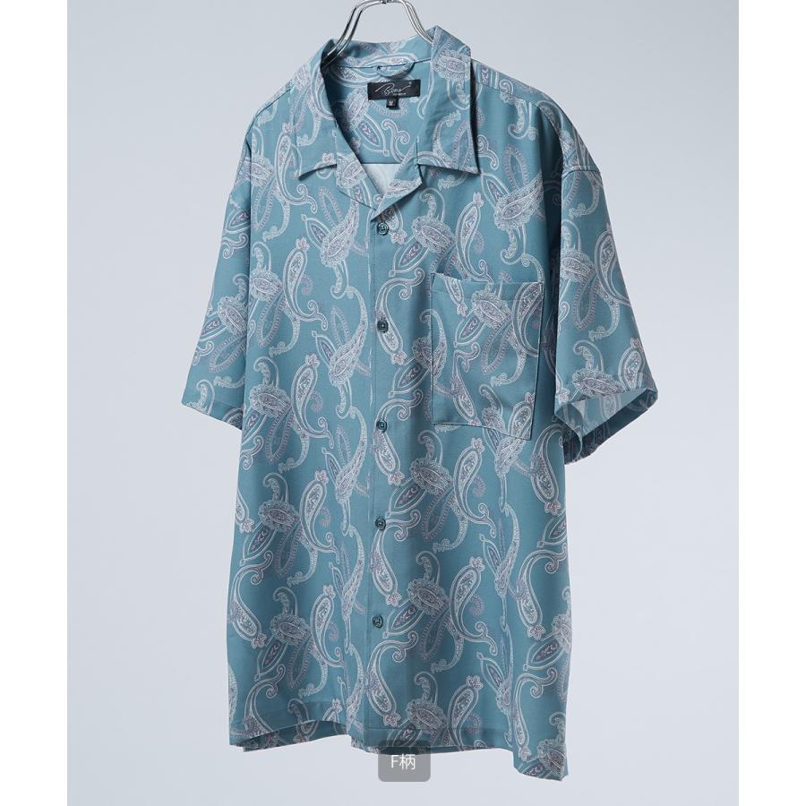 オープンカラーシャツ メンズ 開襟シャツ 半袖シャツ 総柄シャツ オーバーサイズシャツ | improves | 06