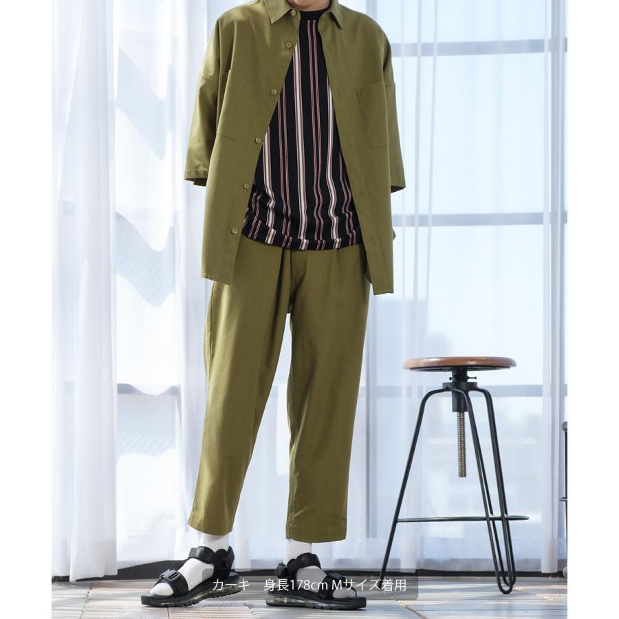 パンツ メンズ セットアップ対応 テーパードパンツ スラックス ズボン ボトム 麻 無地 | improves | 11