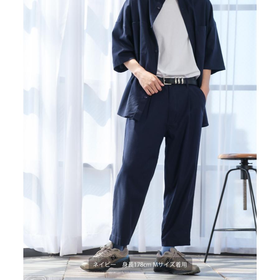 パンツ メンズ セットアップ対応 テーパードパンツ スラックス ズボン ボトム 麻 無地 | improves | 13