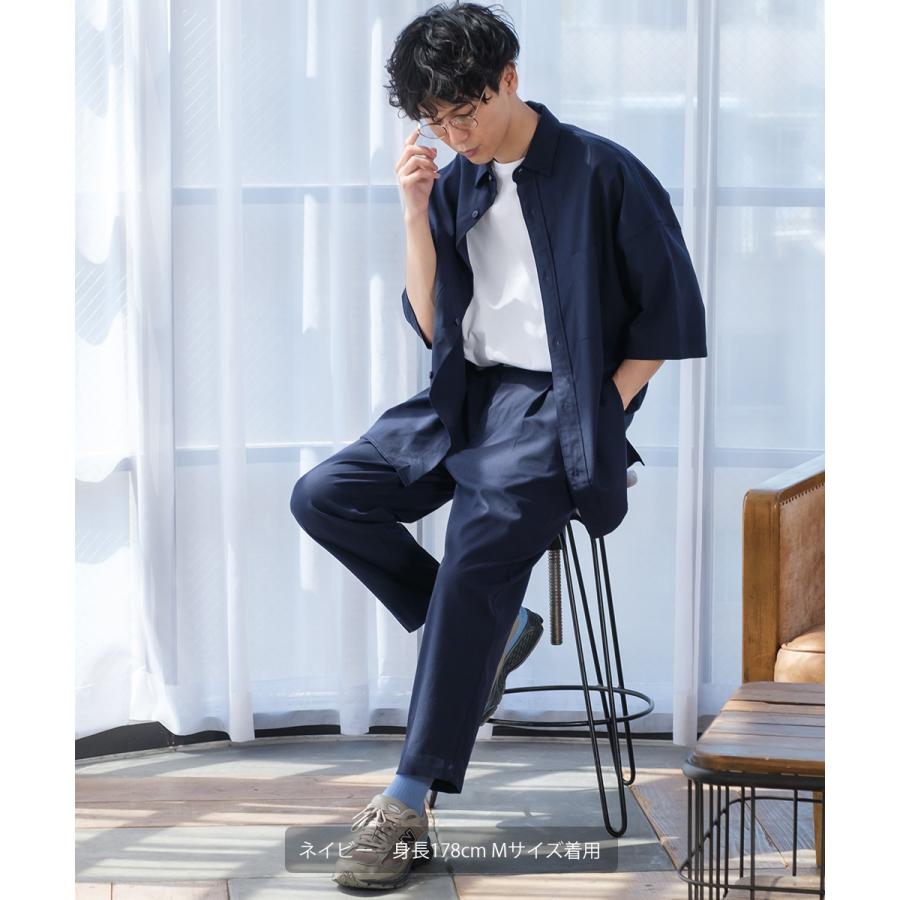 パンツ メンズ セットアップ対応 テーパードパンツ スラックス ズボン ボトム 麻 無地 | improves | 14