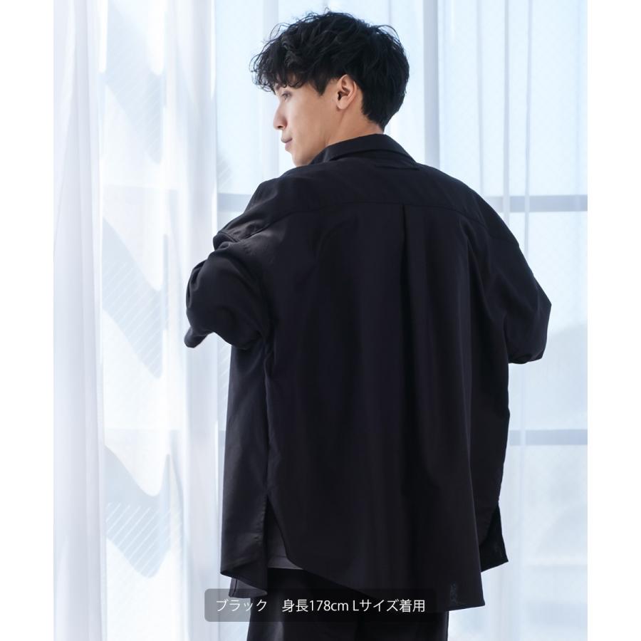 シャツ メンズ セットアップ対応 半袖シャツ ビッグシルエット トップス 麻 無地 | improves | 05