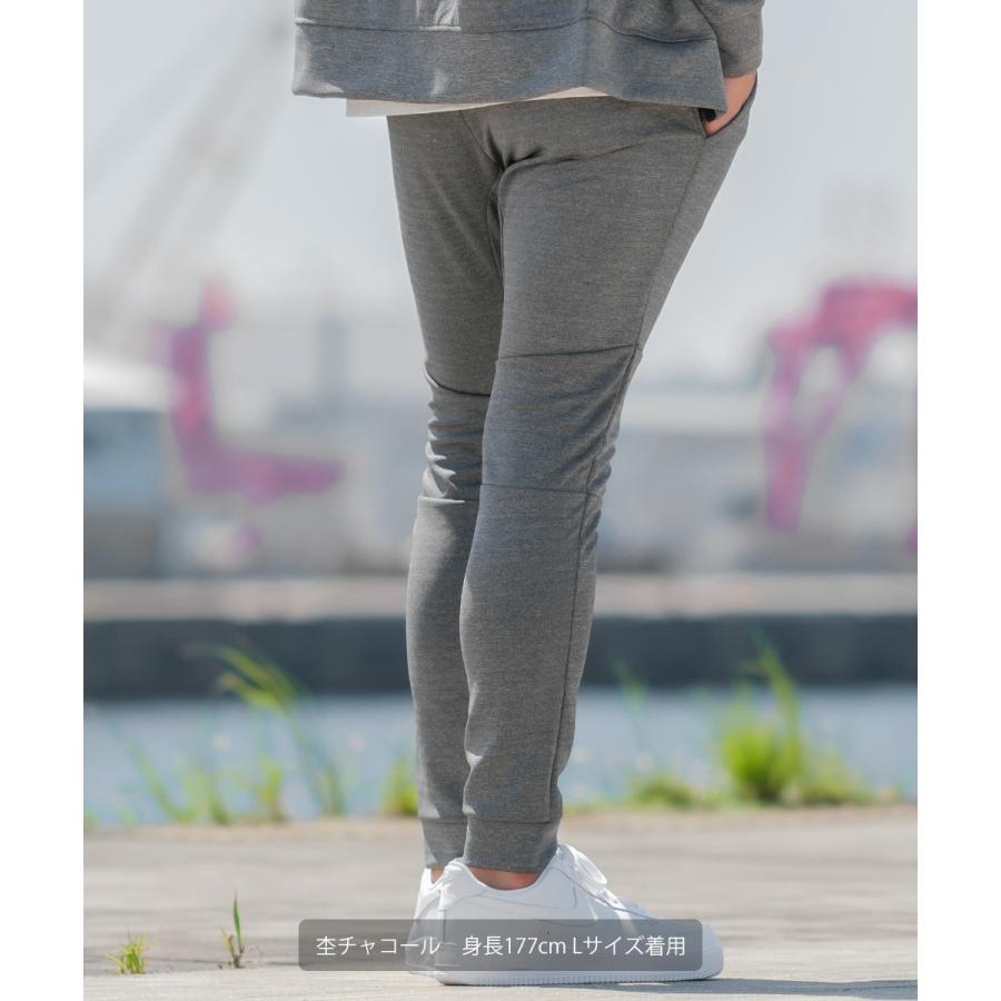 セットアップ対応 ジョガーパンツ メンズ スキニーパンツ イージーパンツ 無地 ジャージ ストレッチ ダイバー素材 ダンボールニット | improves | 10