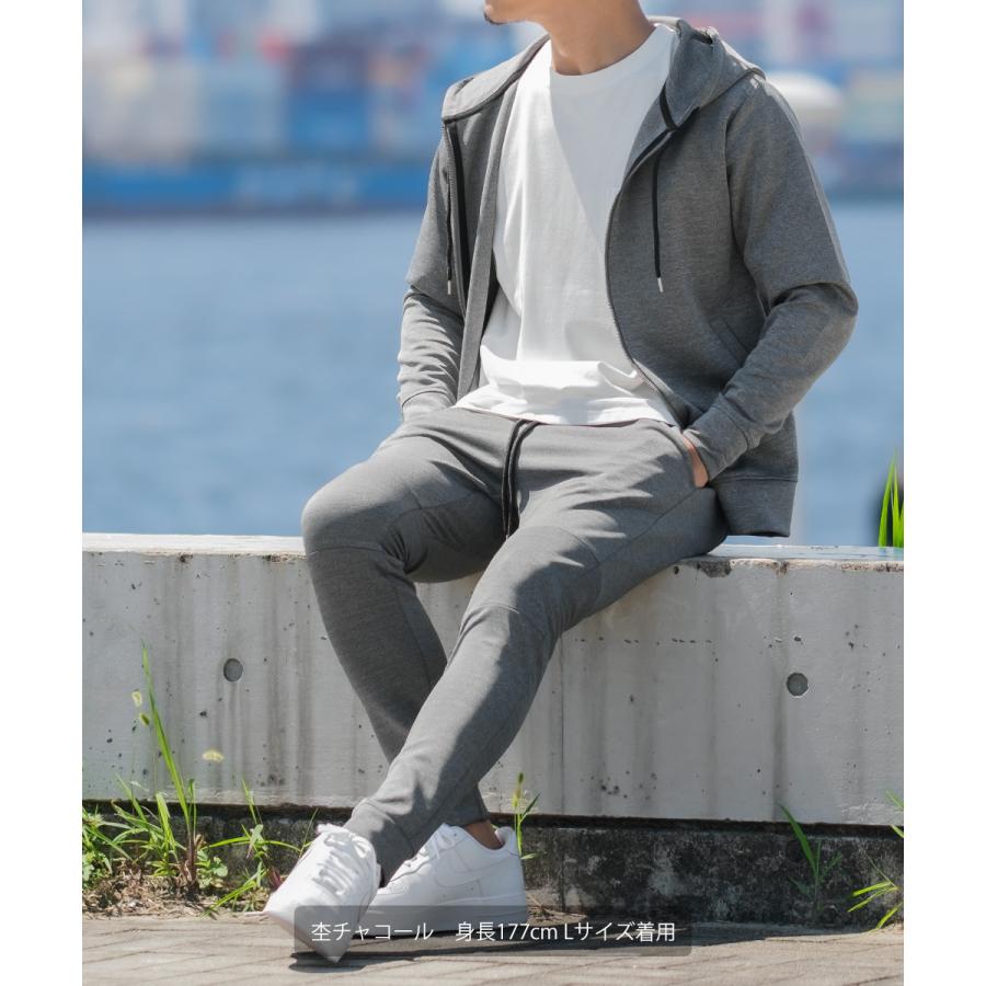 セットアップ対応 ジョガーパンツ メンズ スキニーパンツ イージーパンツ 無地 ジャージ ストレッチ ダイバー素材 ダンボールニット | improves | 11