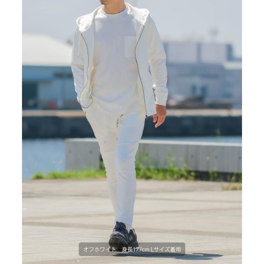 セットアップ対応 ジョガーパンツ メンズ スキニーパンツ イージーパンツ 無地 ジャージ ストレッチ ダイバー素材 ダンボールニット | improves | 03