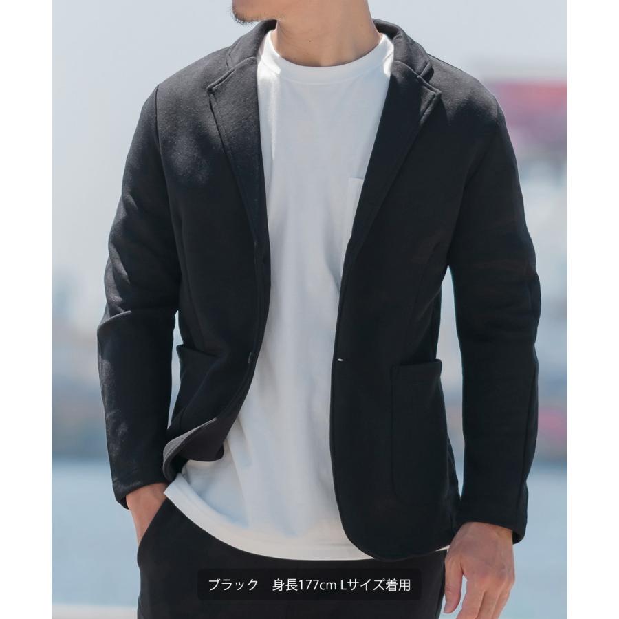 セットアップ対応 テーラードジャケット メンズ ポンチ シンプル カジュアル 2つボタン 無地 ジャージ スウェット ストレッチ | improves | 10