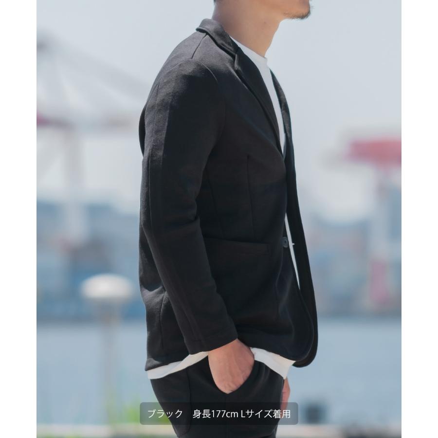 セットアップ対応 テーラードジャケット メンズ ポンチ シンプル カジュアル 2つボタン 無地 ジャージ スウェット ストレッチ | improves | 11