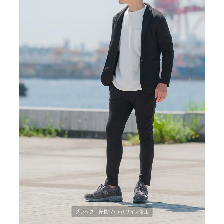 セットアップ対応 テーラードジャケット メンズ ポンチ シンプル カジュアル 2つボタン 無地 ジャージ スウェット ストレッチ | improves | 13