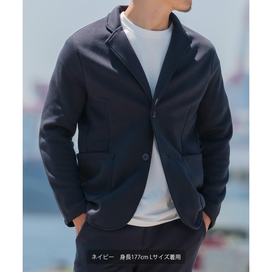 セットアップ対応 テーラードジャケット メンズ ポンチ シンプル カジュアル 2つボタン 無地 ジャージ スウェット ストレッチ | improves | 07