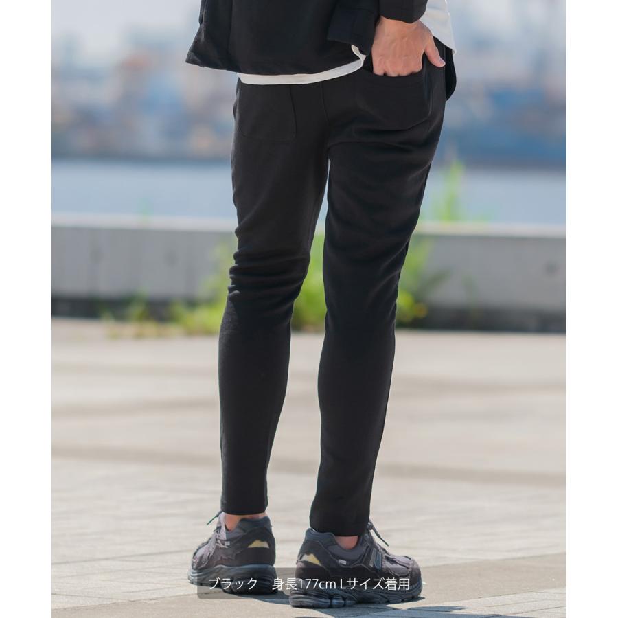 セットアップ対応 スキニーパンツ メンズ ポンチ イージーパンツ シンプル カジュアル 無地 ジャージ スウェット ストレッチ アンクル丈 ウエストゴム | improves | 13