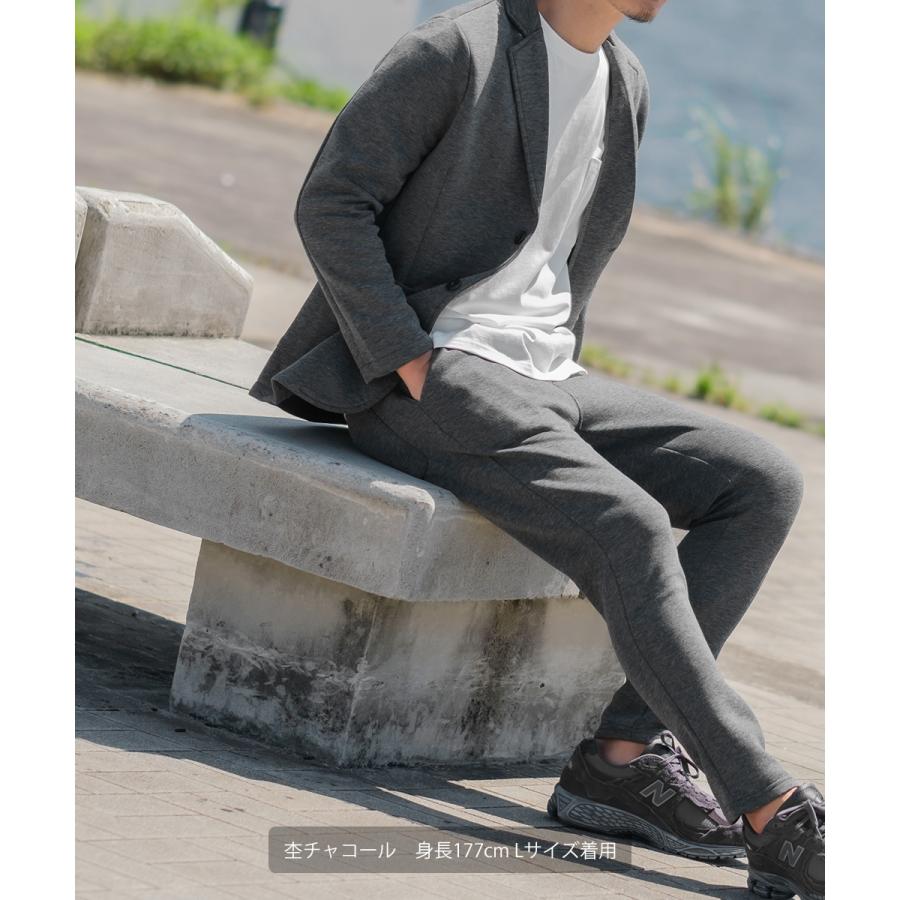 セットアップ対応 スキニーパンツ メンズ ポンチ イージーパンツ シンプル カジュアル 無地 ジャージ スウェット ストレッチ アンクル丈 ウエストゴム | improves | 04