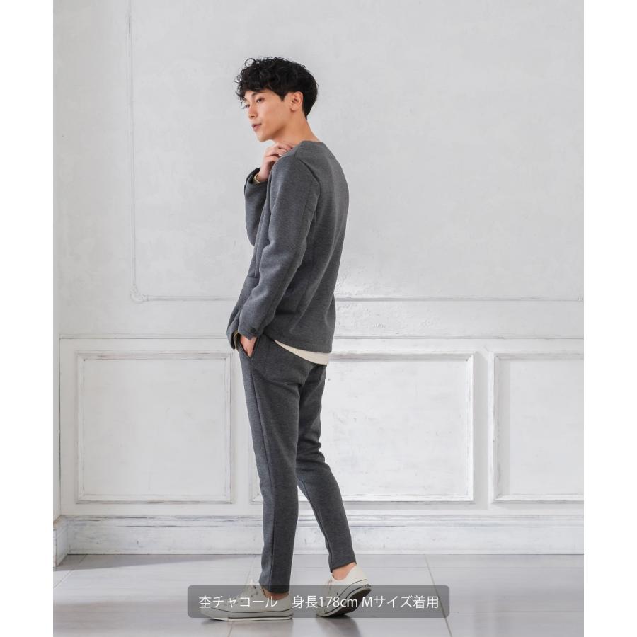 セットアップ対応 スキニーパンツ メンズ ポンチ イージーパンツ シンプル カジュアル 無地 ジャージ スウェット ストレッチ アンクル丈 ウエストゴム | improves | 05