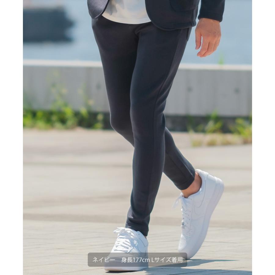 セットアップ対応 スキニーパンツ メンズ ポンチ イージーパンツ シンプル カジュアル 無地 ジャージ スウェット ストレッチ アンクル丈 ウエストゴム | improves | 06