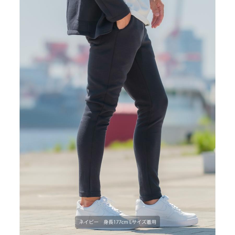 セットアップ対応 スキニーパンツ メンズ ポンチ イージーパンツ シンプル カジュアル 無地 ジャージ スウェット ストレッチ アンクル丈 ウエストゴム | improves | 07